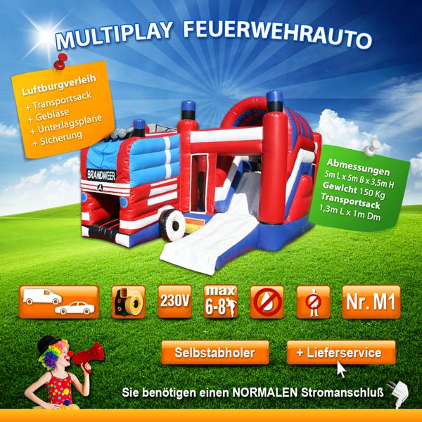 Multiplay Feuerwehrauto mieten