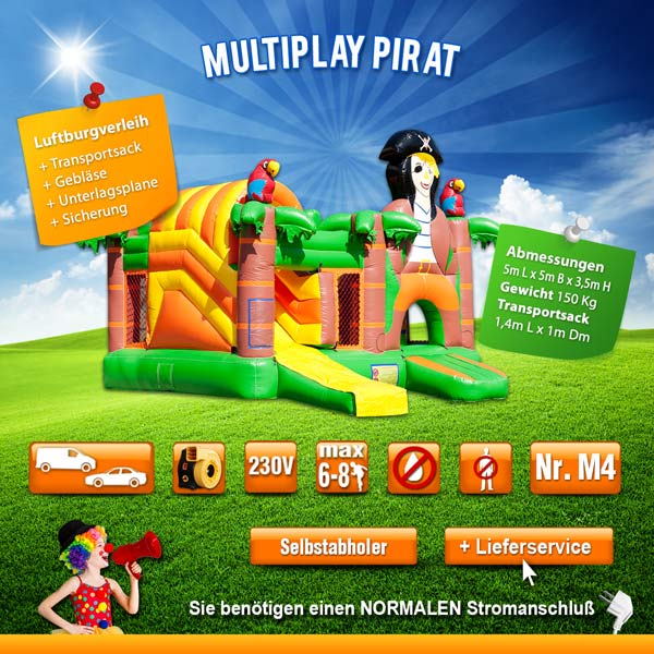 Hüpfburg Multiplay Pirat mieten