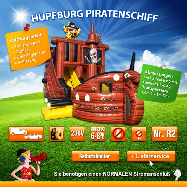 Luftburg Piratenschiff mieten