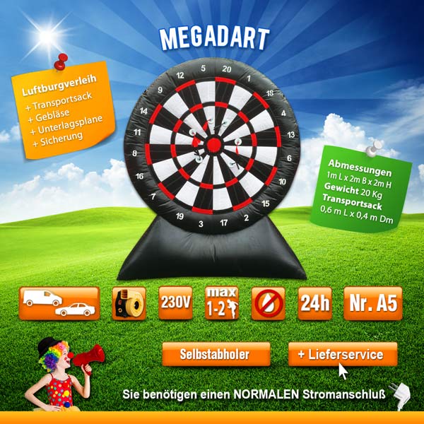 Megadart - aufblasbares Riesenspiel mieten